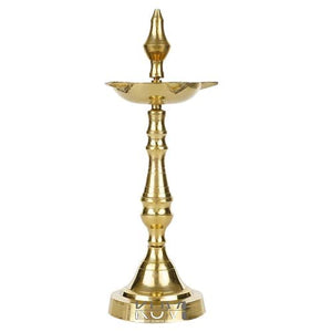 Pure Brass Kerala Fancy Deep/Diya//Puja/Mandir Diwali Festival Decoration/Oil Ghee Lamp for Pooja and Worship (Size 0)
